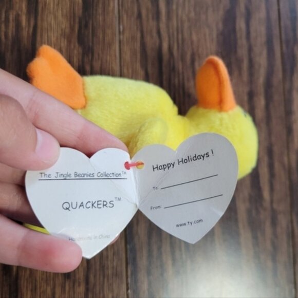 The Jingle Beanie Collection 2001 TY Quackers Little Yellow Chickie NEW Vintage - Picture 4 of 13